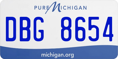 MI license plate DBG8654