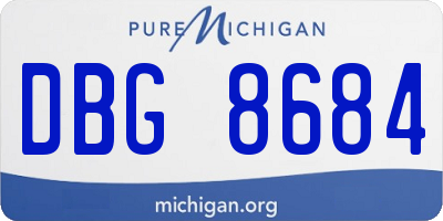 MI license plate DBG8684