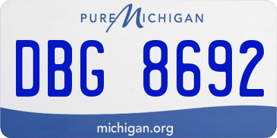 MI license plate DBG8692