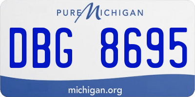 MI license plate DBG8695