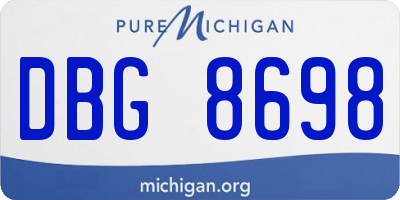 MI license plate DBG8698