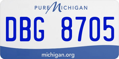 MI license plate DBG8705