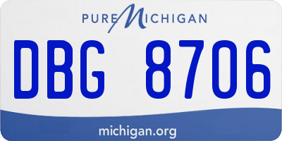 MI license plate DBG8706