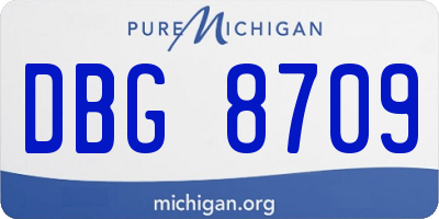 MI license plate DBG8709