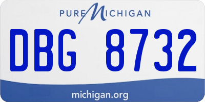 MI license plate DBG8732
