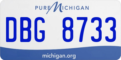 MI license plate DBG8733