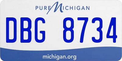 MI license plate DBG8734