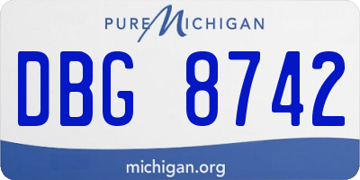 MI license plate DBG8742
