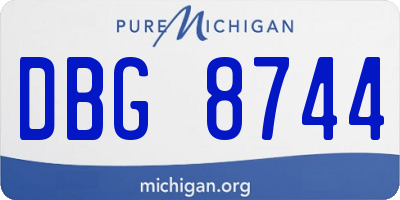 MI license plate DBG8744