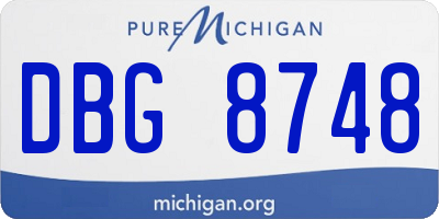 MI license plate DBG8748