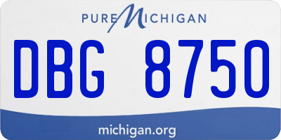 MI license plate DBG8750