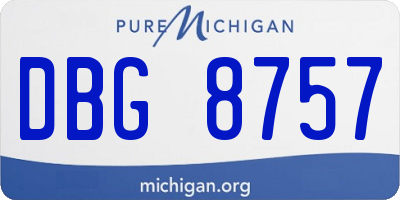 MI license plate DBG8757