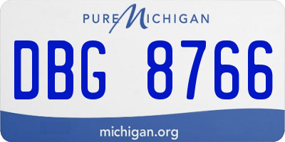 MI license plate DBG8766