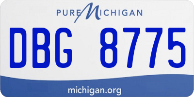 MI license plate DBG8775