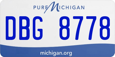 MI license plate DBG8778