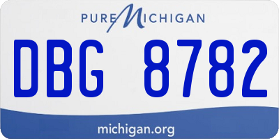 MI license plate DBG8782
