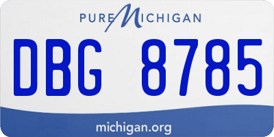 MI license plate DBG8785
