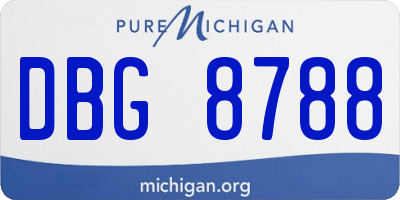 MI license plate DBG8788