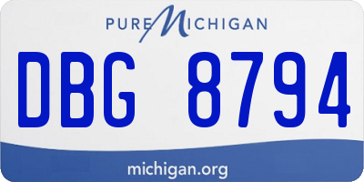 MI license plate DBG8794