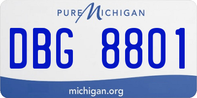 MI license plate DBG8801