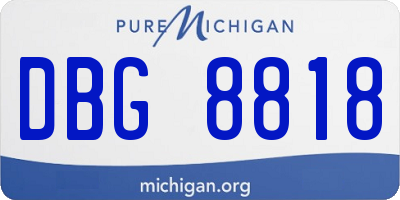 MI license plate DBG8818