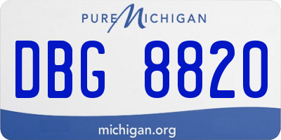 MI license plate DBG8820