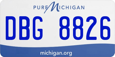 MI license plate DBG8826