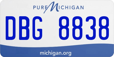 MI license plate DBG8838