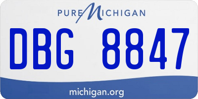 MI license plate DBG8847