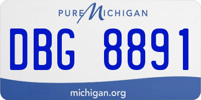 MI license plate DBG8891
