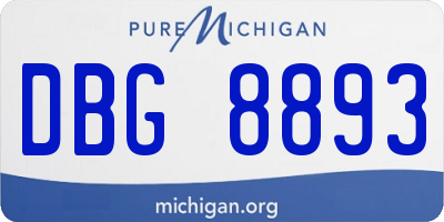 MI license plate DBG8893