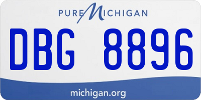 MI license plate DBG8896