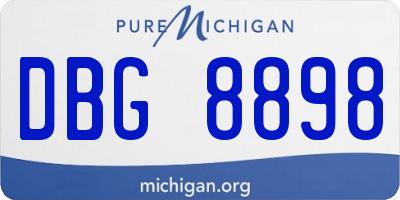 MI license plate DBG8898