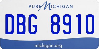 MI license plate DBG8910