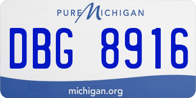 MI license plate DBG8916