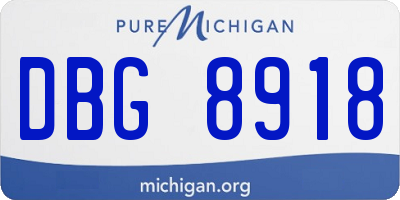 MI license plate DBG8918