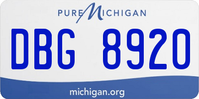 MI license plate DBG8920