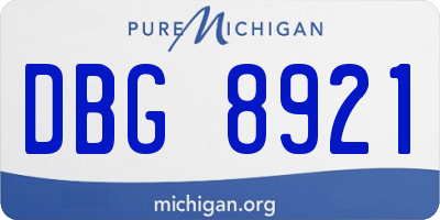 MI license plate DBG8921