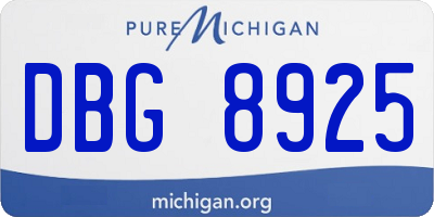 MI license plate DBG8925