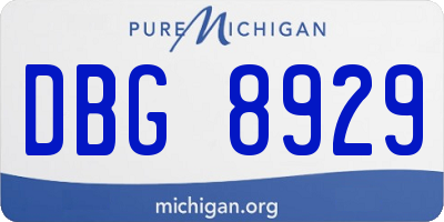 MI license plate DBG8929