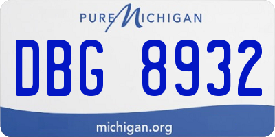 MI license plate DBG8932