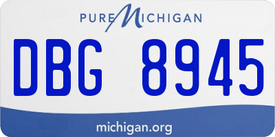 MI license plate DBG8945