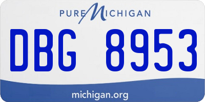 MI license plate DBG8953
