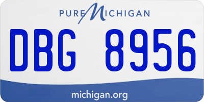 MI license plate DBG8956