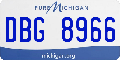MI license plate DBG8966