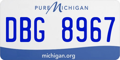 MI license plate DBG8967