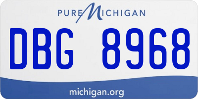 MI license plate DBG8968