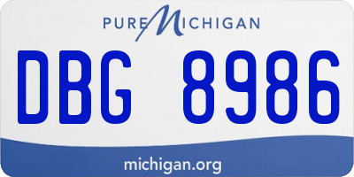 MI license plate DBG8986