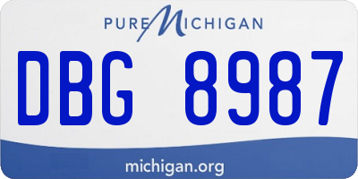 MI license plate DBG8987