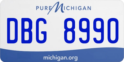 MI license plate DBG8990